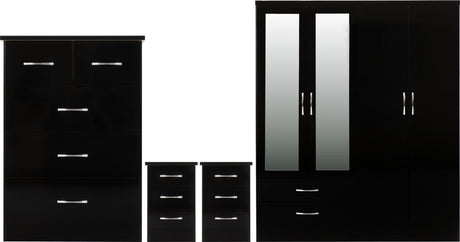 Nevada 4 Door Wardrobe 4 Piece Bedroom Set