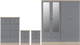 Nevada 4 Door Wardrobe 4 Piece Bedroom Set