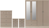 Nevada 4 Door Wardrobe 4 Piece Bedroom Set