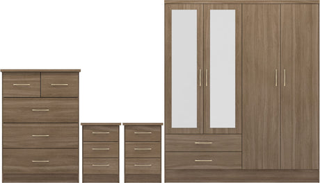 Nevada 4 Door Wardrobe 4 Piece Bedroom Set