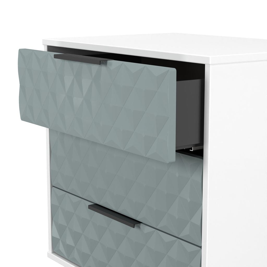 Harlequin 3 Drawer Midi Chest with Black Hairpin Legs