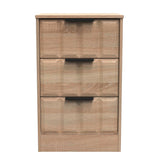 New York 3 Drawer Bedside Table with Black Handles