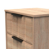 New York 3 Drawer Bedside Table with Black Handles