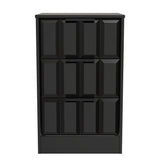 New York 3 Drawer Bedside Table with Black Handles