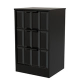 New York 3 Drawer Bedside Table with Black Handles