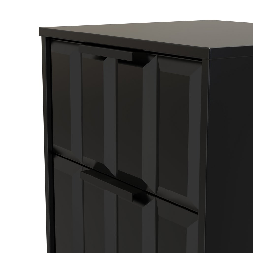 New York 3 Drawer Bedside Table with Black Handles