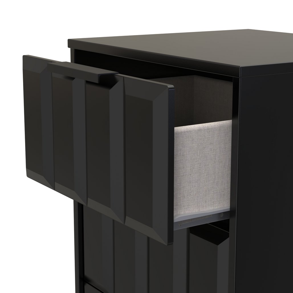 New York 3 Drawer Bedside Table with Black Handles