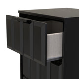 New York 3 Drawer Bedside Table with Black Handles