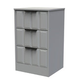 New York 3 Drawer Bedside Table with Black Handles