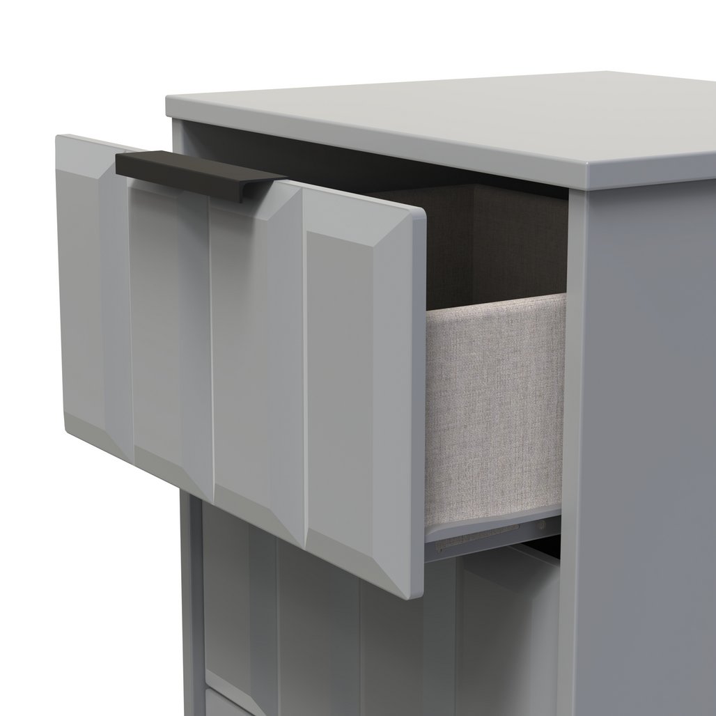 New York 3 Drawer Bedside Table with Black Handles