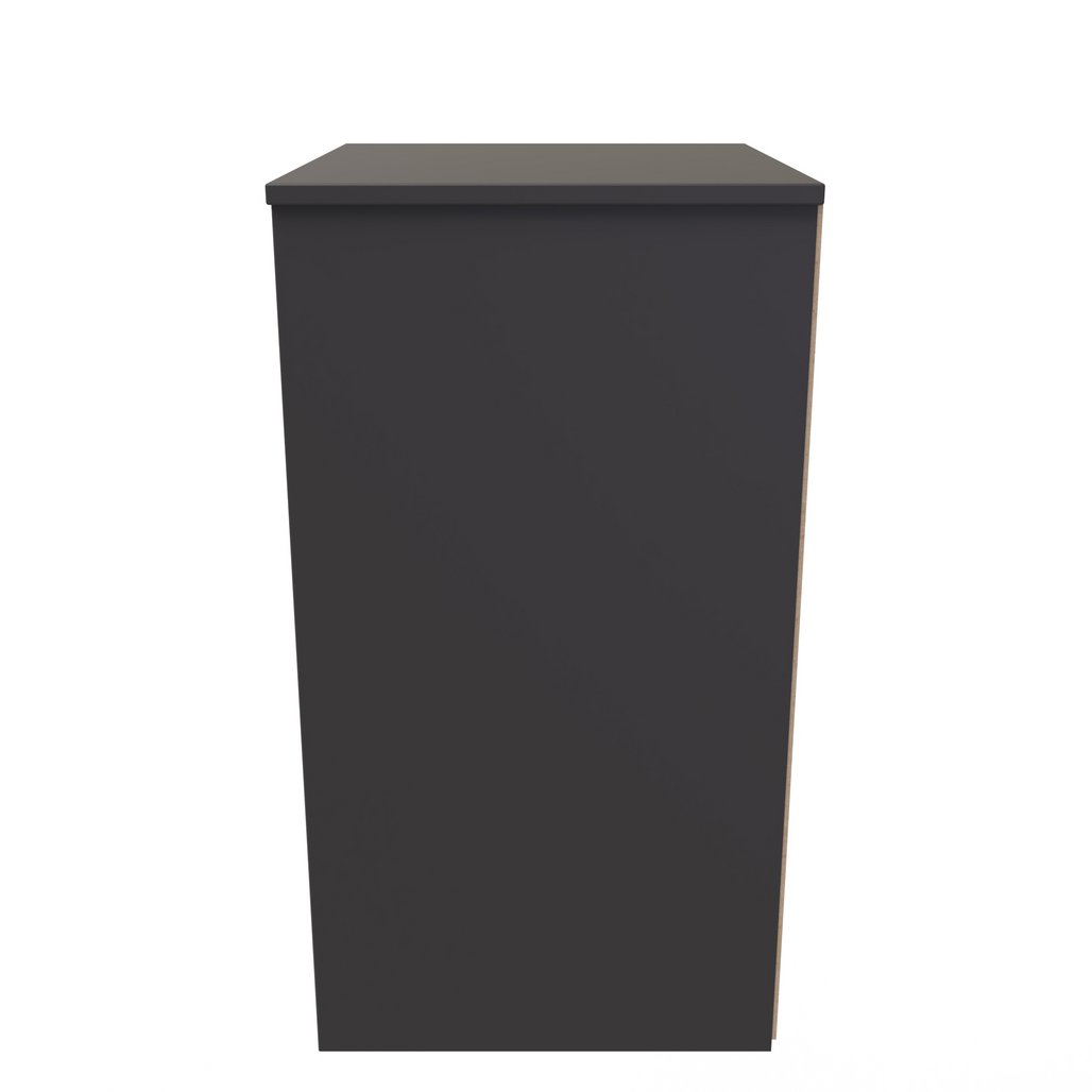New York 3 Drawer Bedside Table with Black Handles