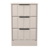 New York 3 Drawer Bedside Table with Black Handles