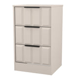 New York 3 Drawer Bedside Table with Black Handles