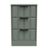 New York 3 Drawer Bedside Table with Black Handles