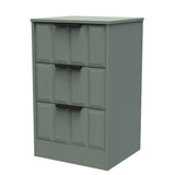New York 3 Drawer Bedside Table with Black Handles