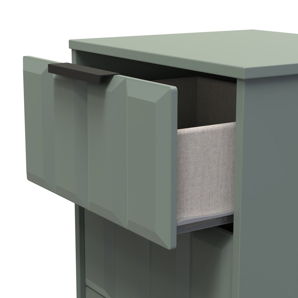 New York 3 Drawer Bedside Table with Black Handles