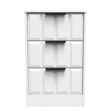 New York 3 Drawer Bedside Table with Black Handles