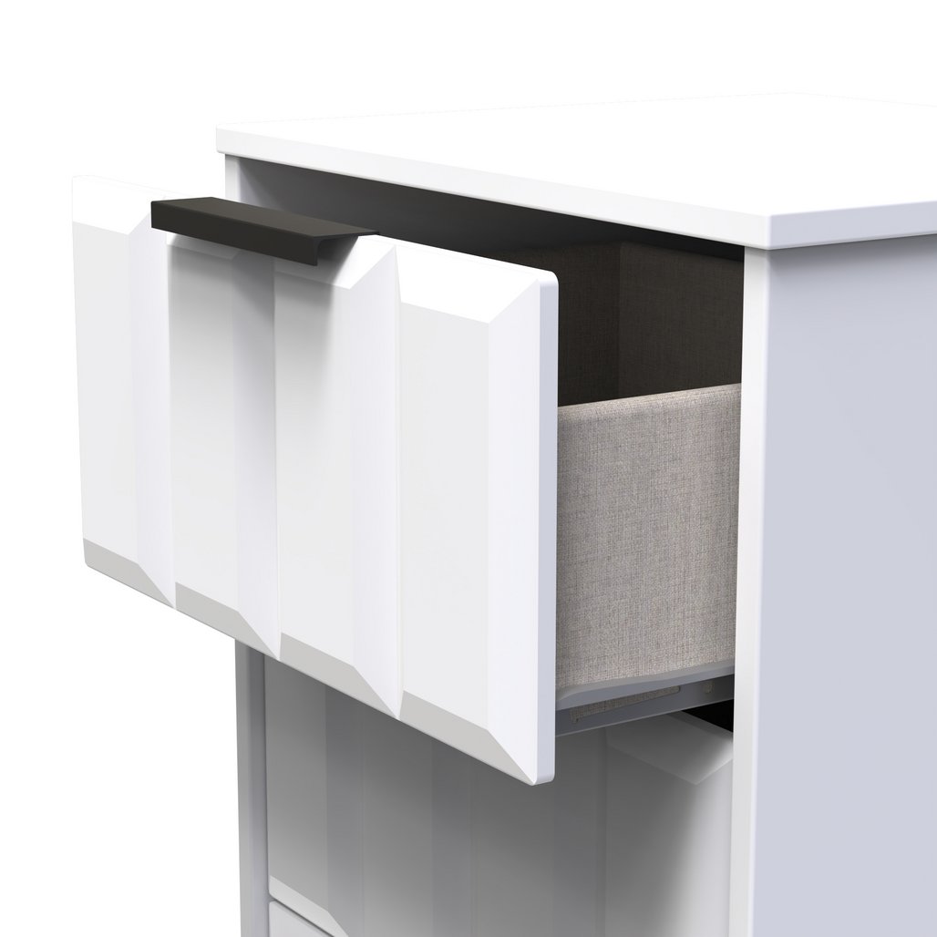 New York 3 Drawer Bedside Table with Black Handles