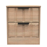 New York 2 Drawer Bedside Cabinet with Black Handles