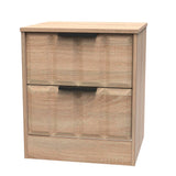 New York 2 Drawer Bedside Cabinet with Black Handles