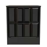 New York 2 Drawer Bedside Cabinet with Black Handles
