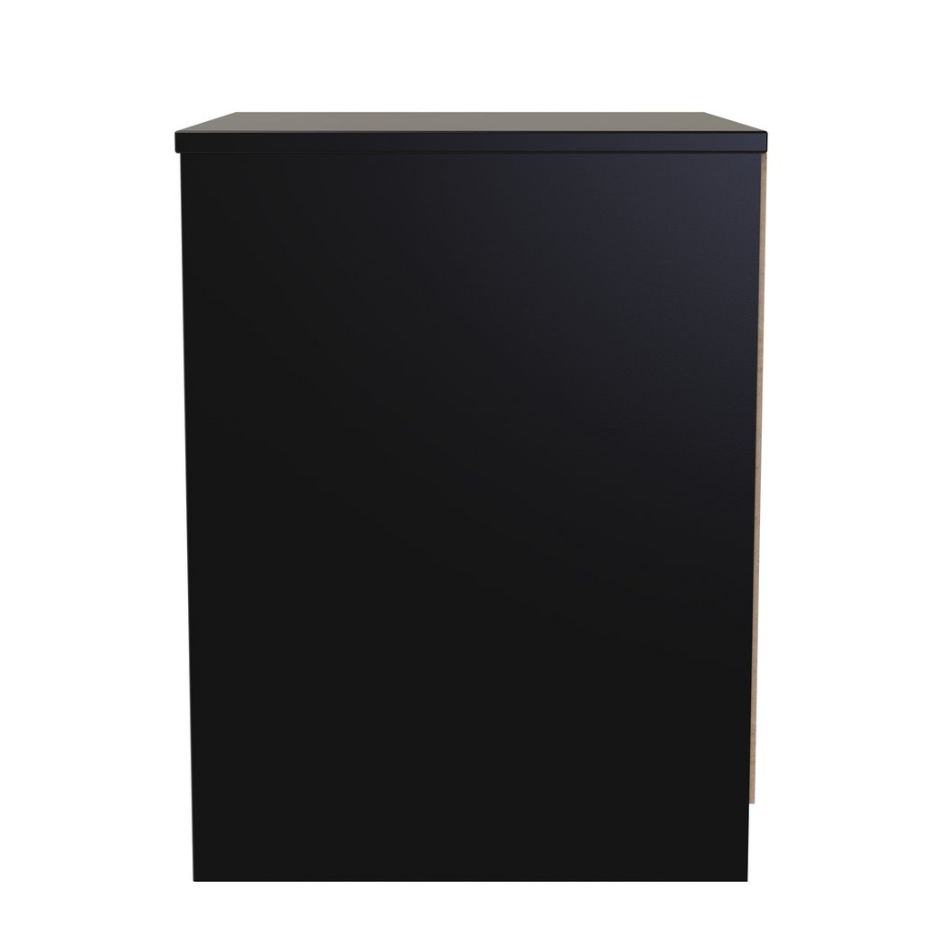 New York 2 Drawer Bedside Cabinet with Black Handles