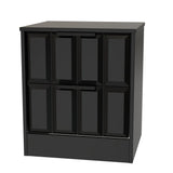 New York 2 Drawer Bedside Cabinet with Black Handles
