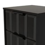 New York 2 Drawer Bedside Cabinet with Black Handles