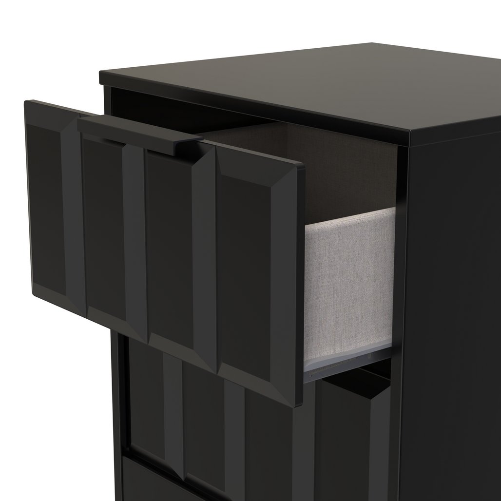 New York 2 Drawer Bedside Cabinet with Black Handles