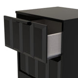 New York 2 Drawer Bedside Cabinet with Black Handles