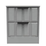 New York 2 Drawer Bedside Cabinet with Black Handles