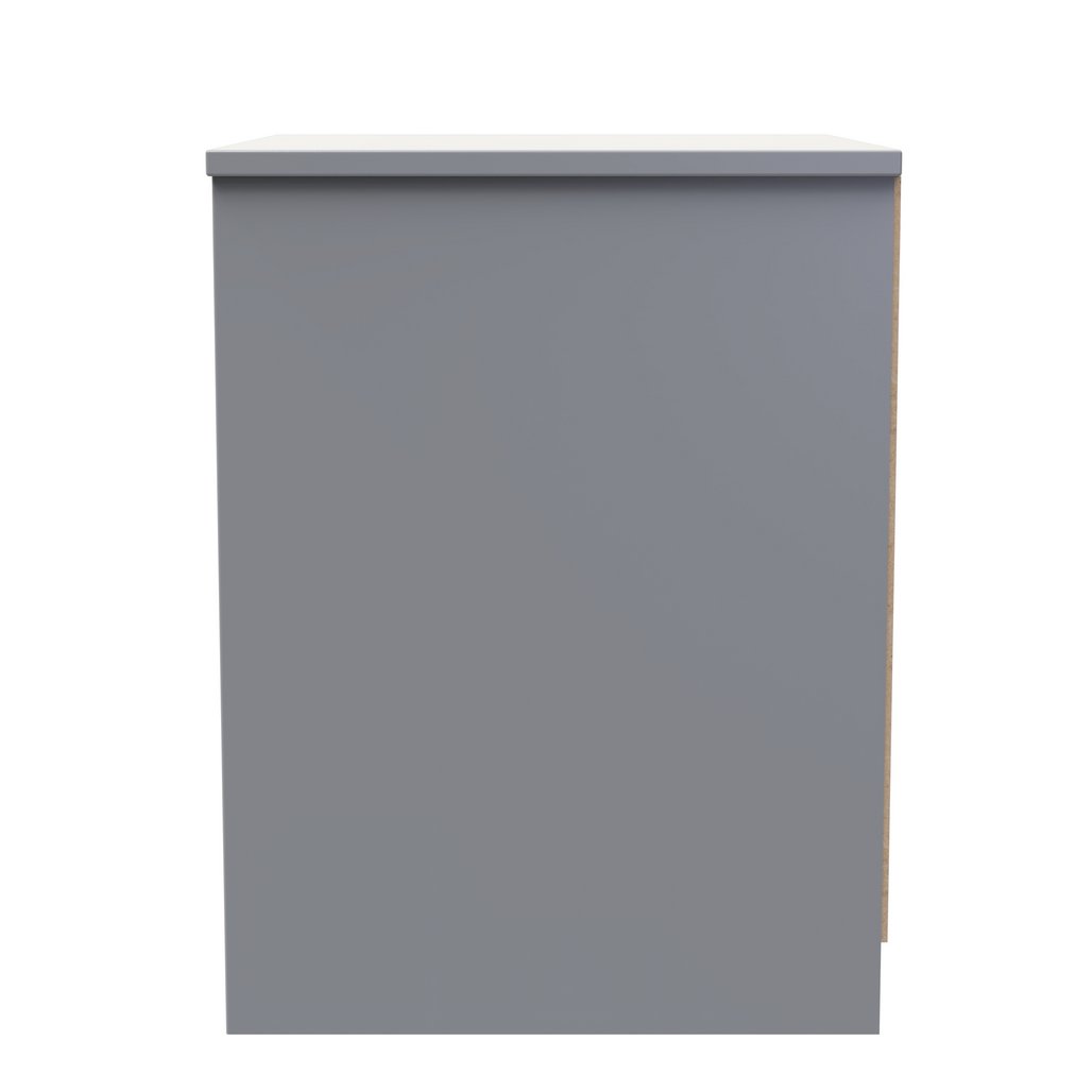 New York 2 Drawer Bedside Cabinet with Black Handles