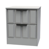 New York 2 Drawer Bedside Cabinet with Black Handles
