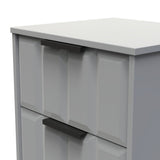 New York 2 Drawer Bedside Cabinet with Black Handles