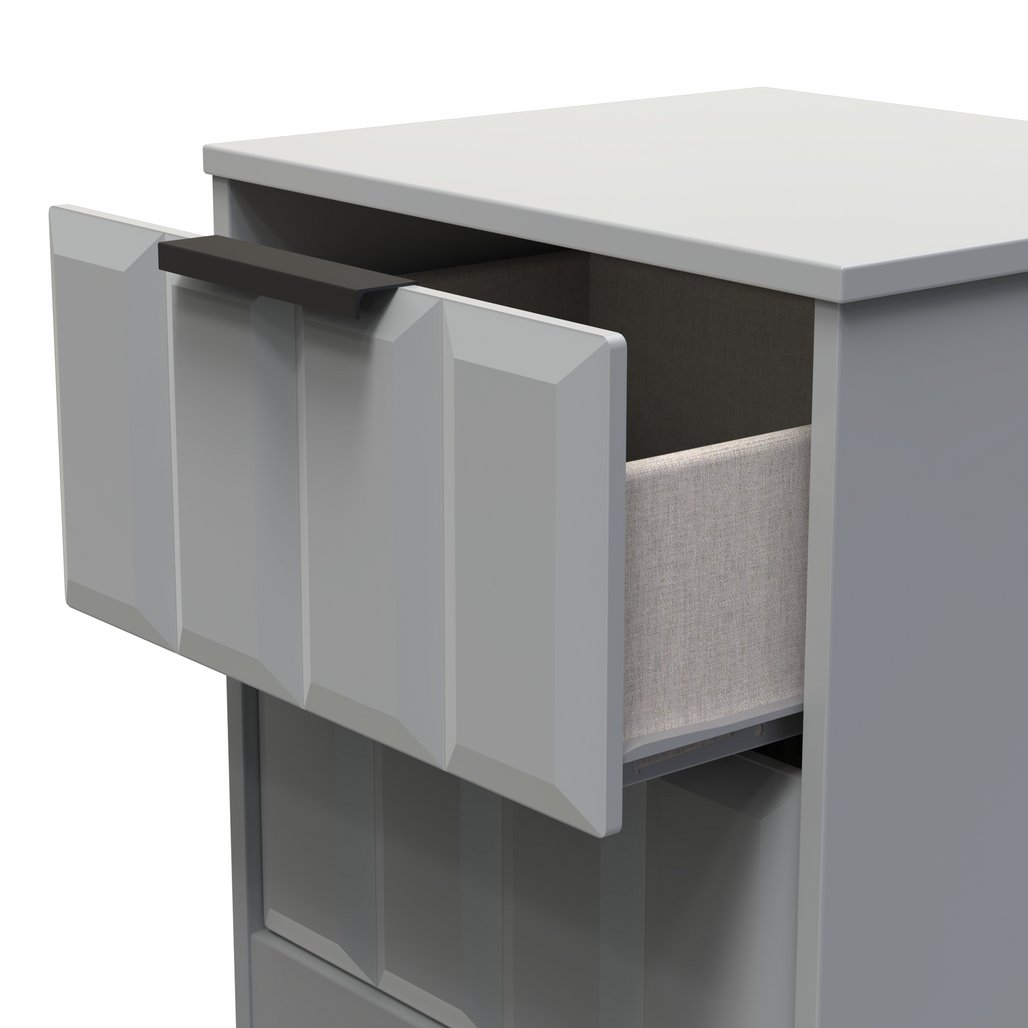 New York 2 Drawer Bedside Cabinet with Black Handles