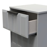 New York 2 Drawer Bedside Cabinet with Black Handles