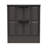 New York 2 Drawer Bedside Cabinet with Black Handles