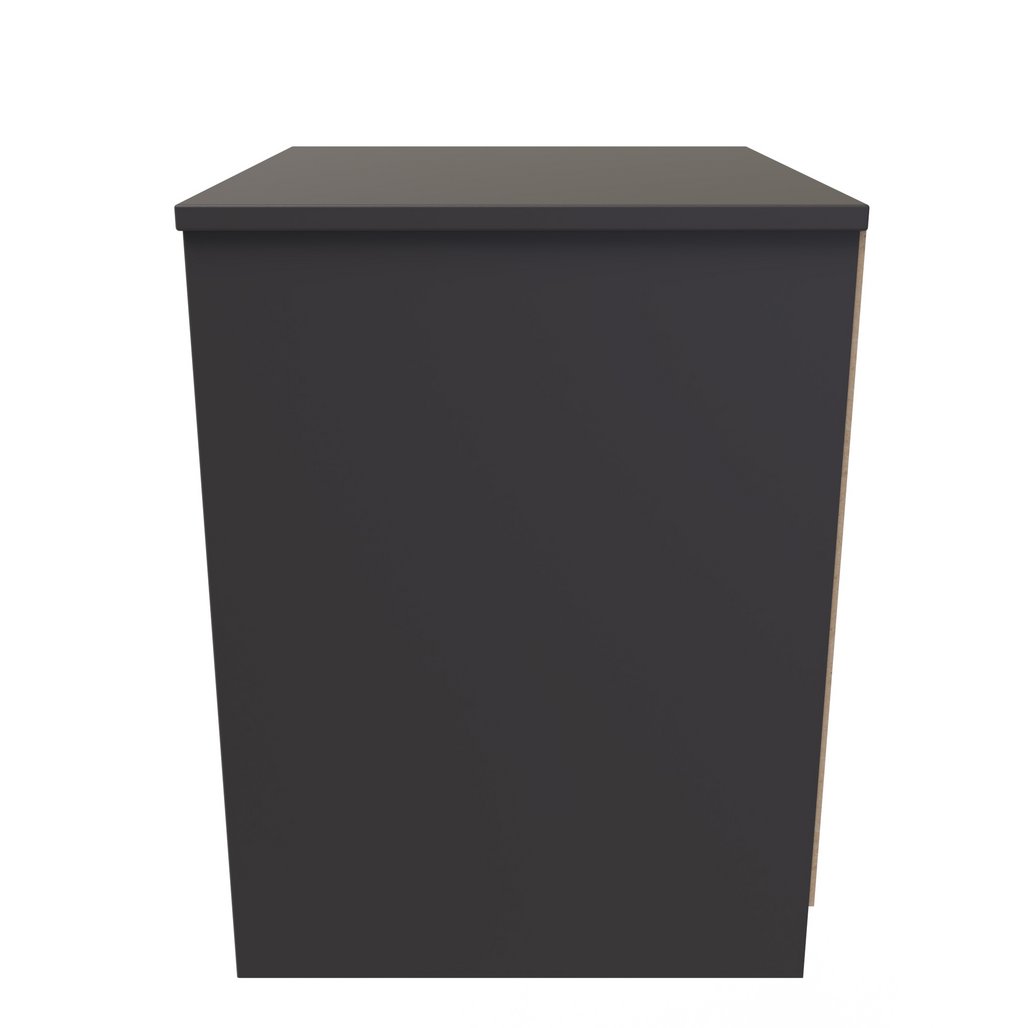 New York 2 Drawer Bedside Cabinet with Black Handles