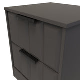 New York 2 Drawer Bedside Cabinet with Black Handles