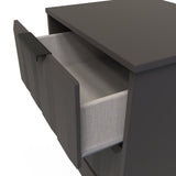 New York 2 Drawer Bedside Cabinet with Black Handles