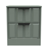 New York 2 Drawer Bedside Cabinet with Black Handles