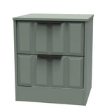 New York 2 Drawer Bedside Cabinet with Black Handles