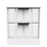 New York 2 Drawer Bedside Cabinet with Black Handles