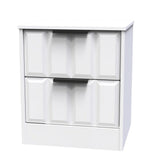 New York 2 Drawer Bedside Cabinet with Black Handles