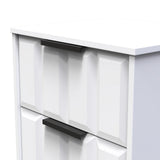 New York 2 Drawer Bedside Cabinet with Black Handles