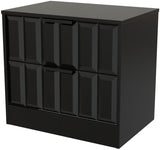 New York 2 Drawer Midi Chest with Black Handles