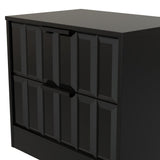 New York 2 Drawer Midi Chest with Black Handles