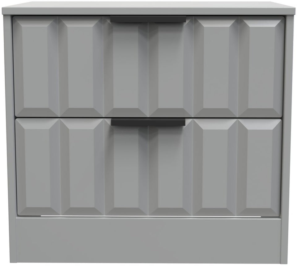 New York 2 Drawer Midi Chest with Black Handles
