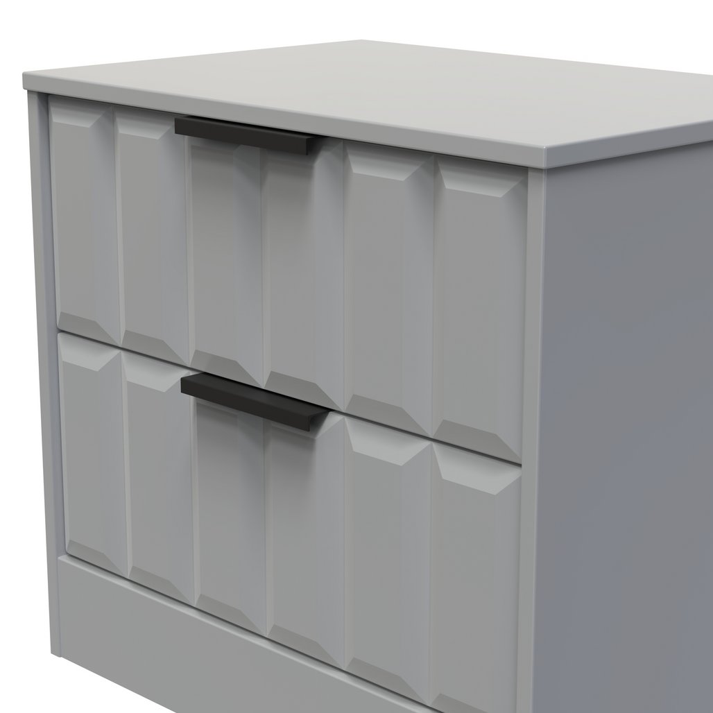 New York 2 Drawer Midi Chest with Black Handles