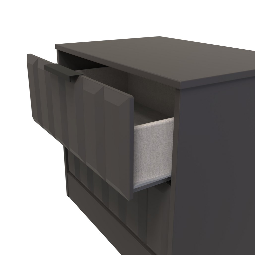 New York 2 Drawer Midi Chest with Black Handles